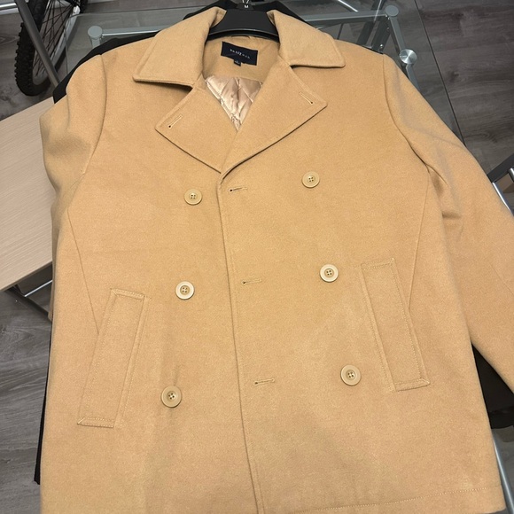 Tan double breasted pea coat. - Picture 3 of 3